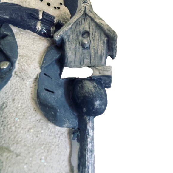 Growth Corp Snow Buddy Candle Holder White Snow Man is holding a Bird House Bird - Picture 3 of 12
